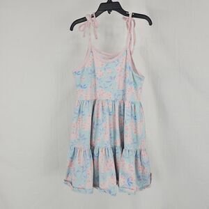 Eleanor Rose Maggie Top Girls Size 10-12 Blue Floral Pink